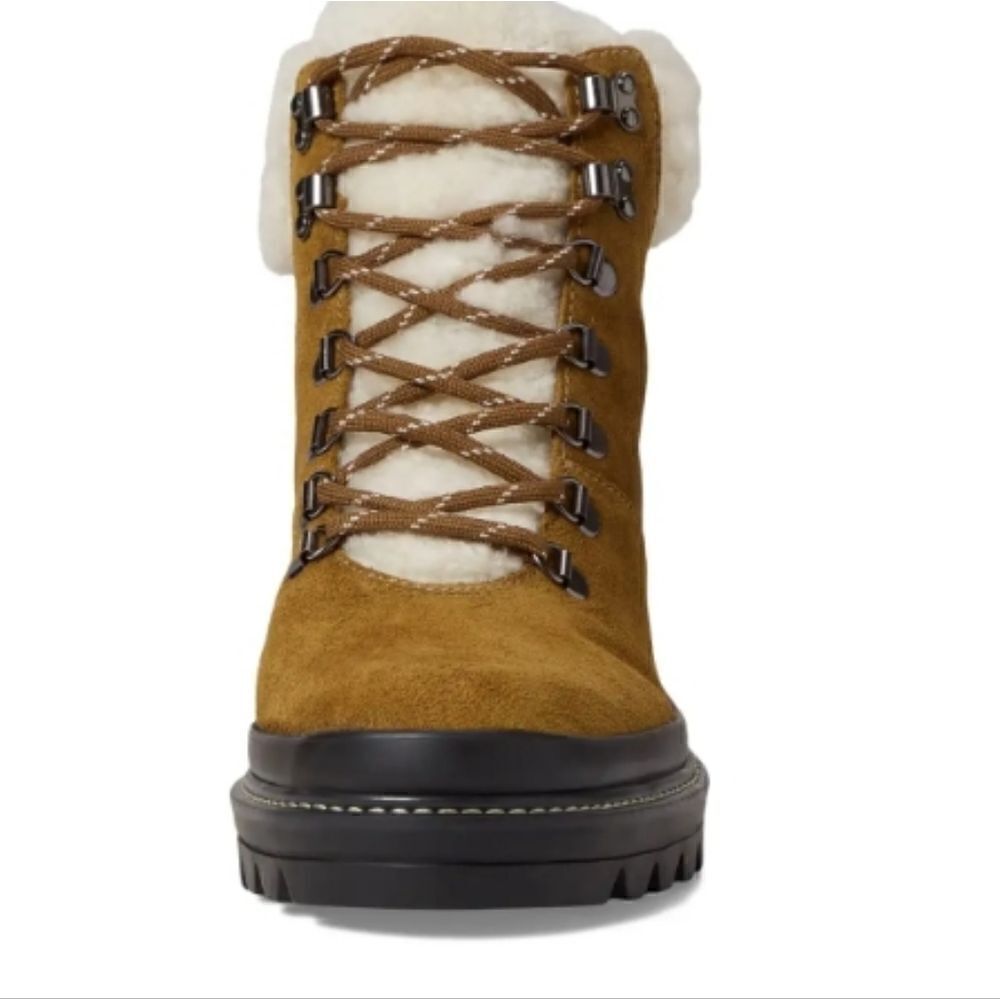 Bernardo Studio Dash boot in tobacco split suede w shearling collar size 9 NWT - Picture 3 of 8